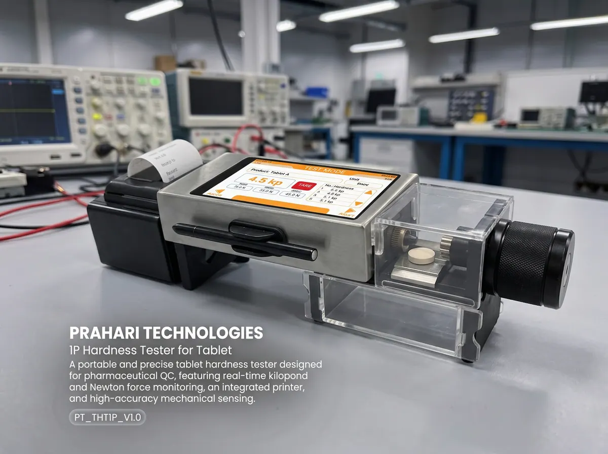 Portable tablet hardness tester with integrated printer
