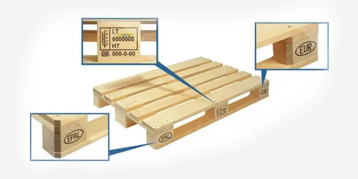 ISPM-15 marked wood pallet