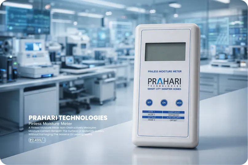 Prahari Pinless Moisture Meter for wood — handheld, non-destructive moisture measurement