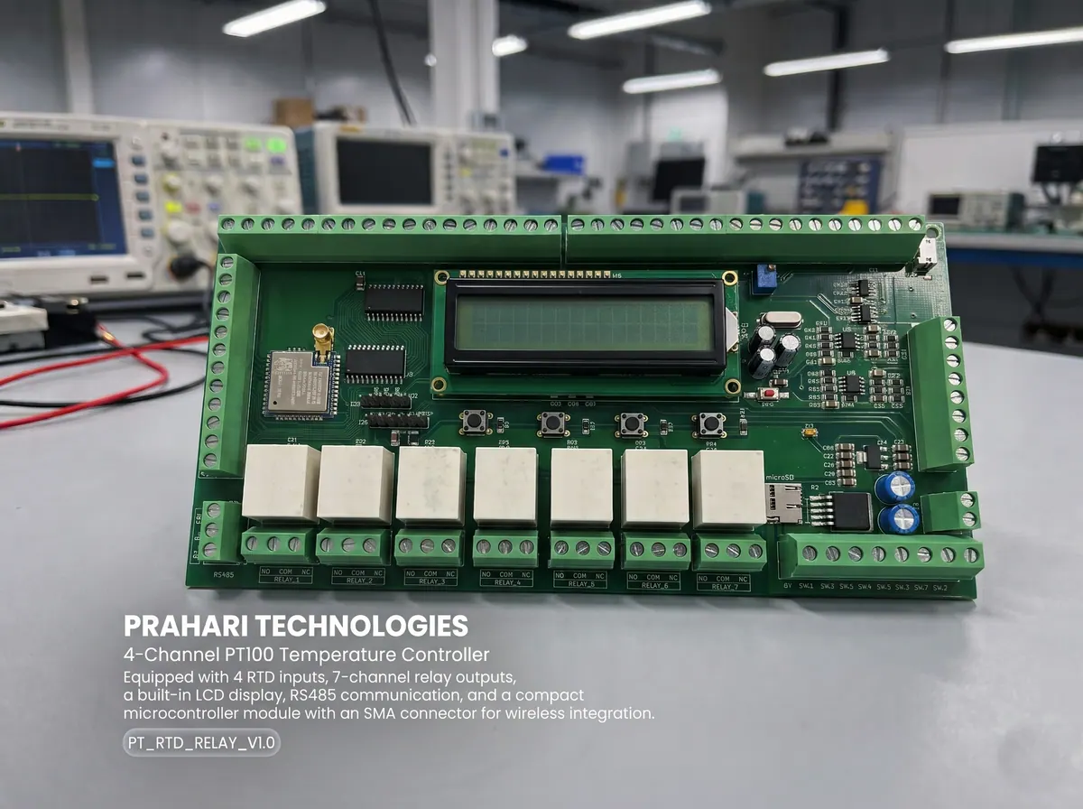 4-channel PT100 temperature controller card